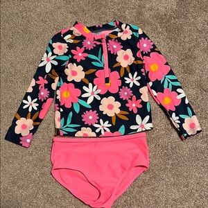 Carter’s Floral Kids Swim Set - Pink and Blue